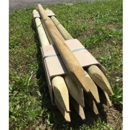 9 x Piquet pour grillage poule en bois de pin autoclave classe 4 – 200 x 5 cm