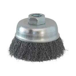 A BROSSE CONIQUE DIAMETRE 60 M14 FIL 0.30 ACIER ONDULE