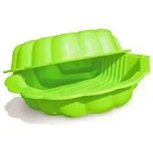 Bac à sable coquillage en plastique, bac à sable pour jusqu’à 2 enfants, 155×77,5x18cm
