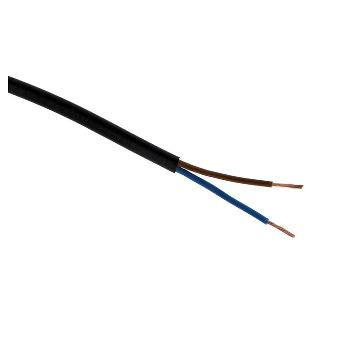 Câble d‘alimentation électrique H03VVH2- F 0,75mm² noir 5m
