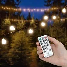Guirlande lumineuse à LED VOSS.garden avec boules, 5m, 50 LED, blanc chaud