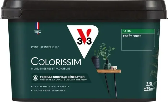 Peinture multisupports Satin Colorissim forêt noir 2,5L V33