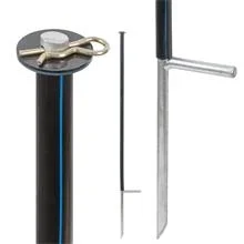 Piquet de renfort pour les filets de clôture, noir, 120 cm, Ø14 mm, galvanisé