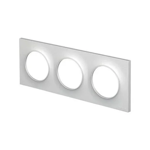 Plaque de finition Odace Styl 3 postes aluminium 71mm