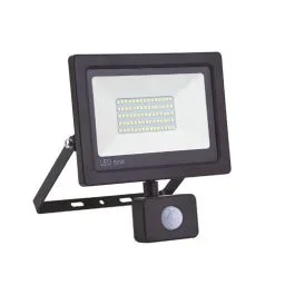 PROJECTEUR LED EXTRA PLAT NOIR AVEC DETE CTEUR 50W 4000LM