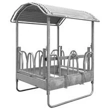 Râtelier carré « Hobby » de Kerbl, râtelier à fourrage, râtelier pour bottes rondes avec toit et grille palissade