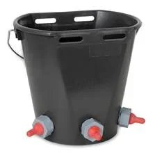 Seau à agneau VOSS.farming, 9 litres, avec 3 places tétine, y compris tétine, valve et support