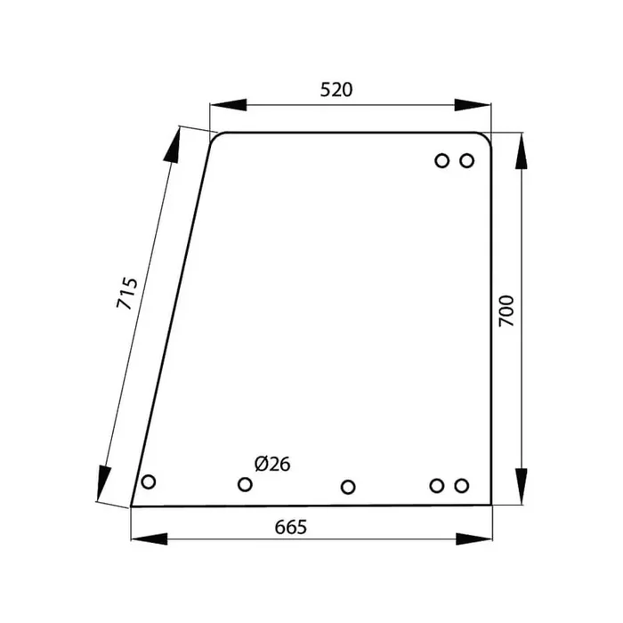 Vitre de porte UNIVERSEL 205810030101N