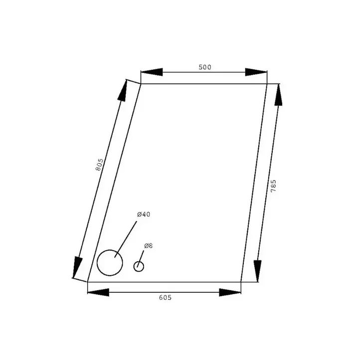 Vitre de porte UNIVERSEL D6906