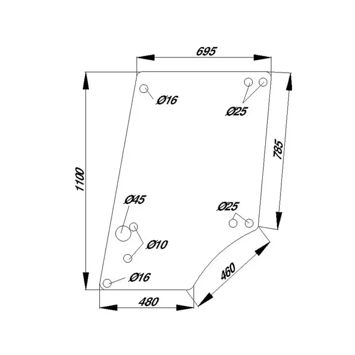 Vitre de porte UNIVERSEL D8054A